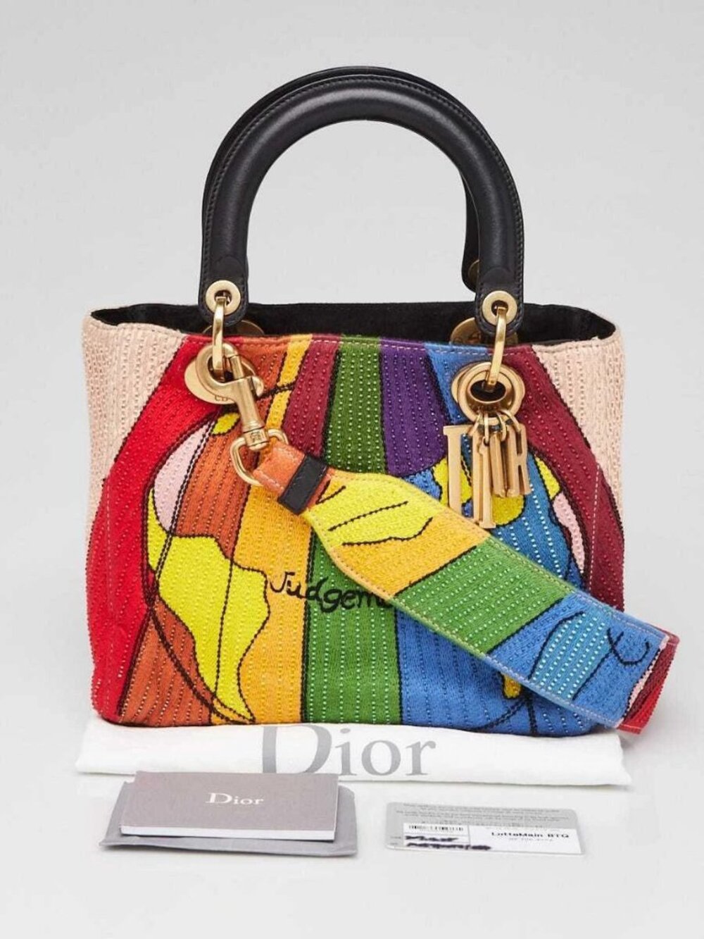 Christian Dior Multicolor Fabric Tarot Embroidered and Beaded Judgement Mediu... - Picture 12 of 12